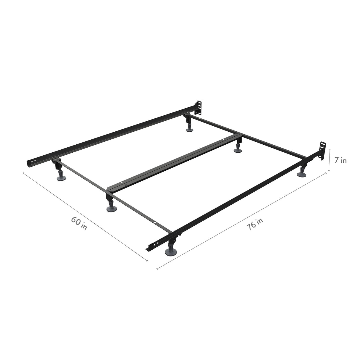 Rize Home PG60 Steel Bed Frame, California King, Black - photo 2