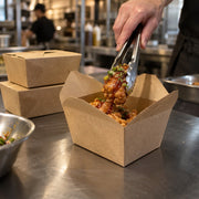 New Roots PLA Coated Paper Take-Out Container, Kraft - in use