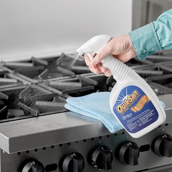 Glownary QuikSan Food Contact Surface Sanitizer Refill, 1 Gallon, 128 oz, 4 per Case