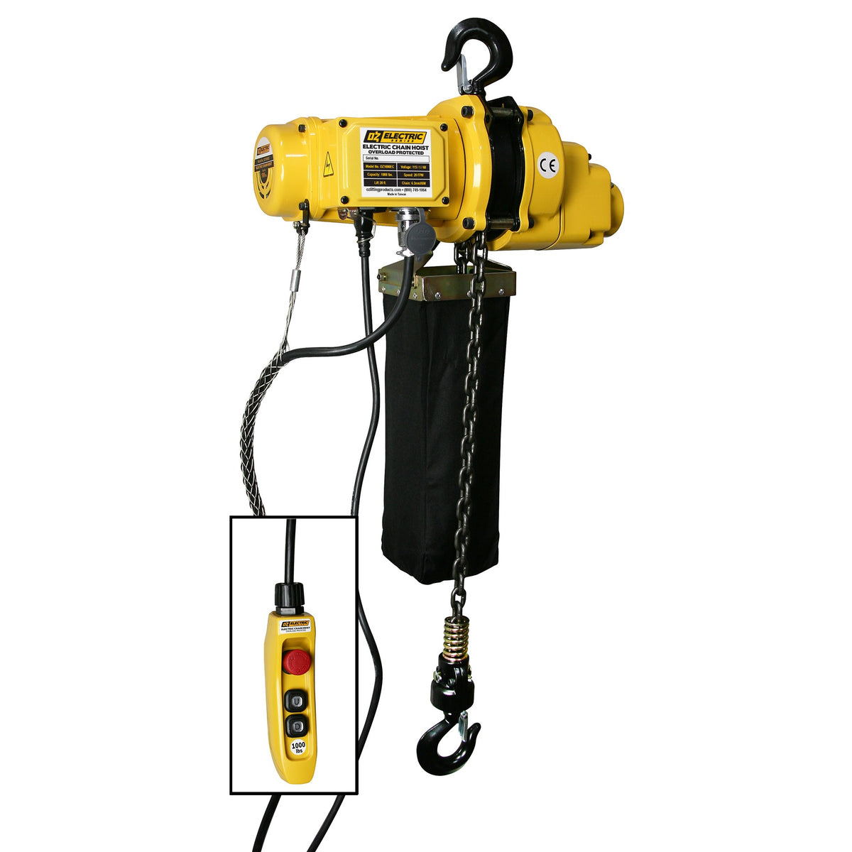 OZ Lifting Products Hoist, 115V - 0.5 Ton