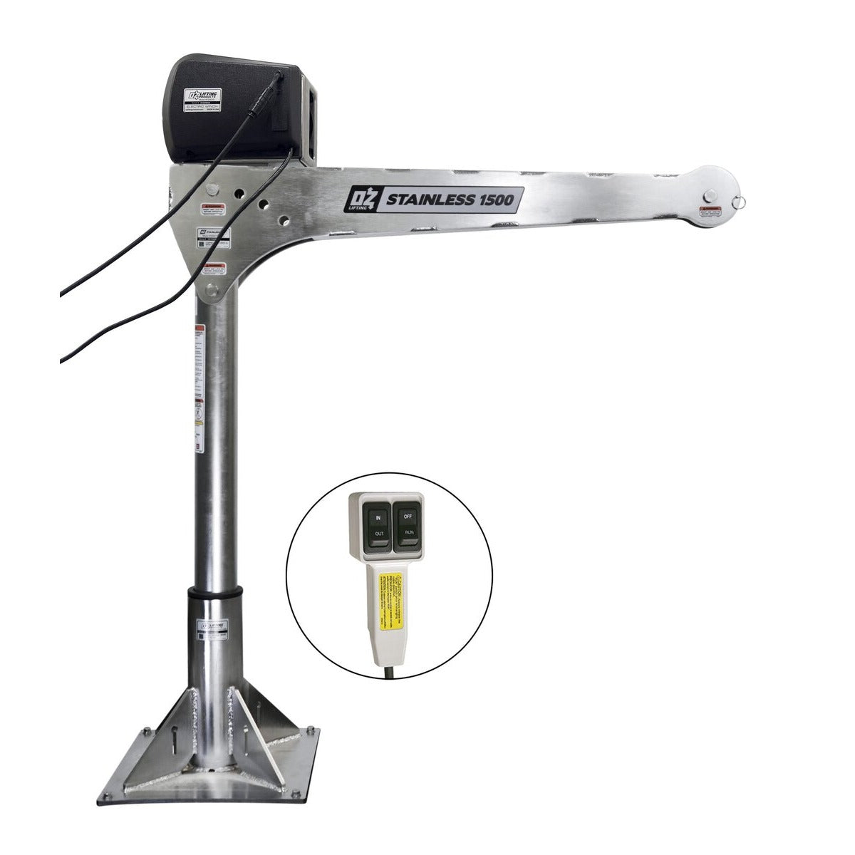 OZ Lifting Products OZSS1500DAV Stainless Steel Crane, 1,500 lb. Capacity, Silver - photo 2