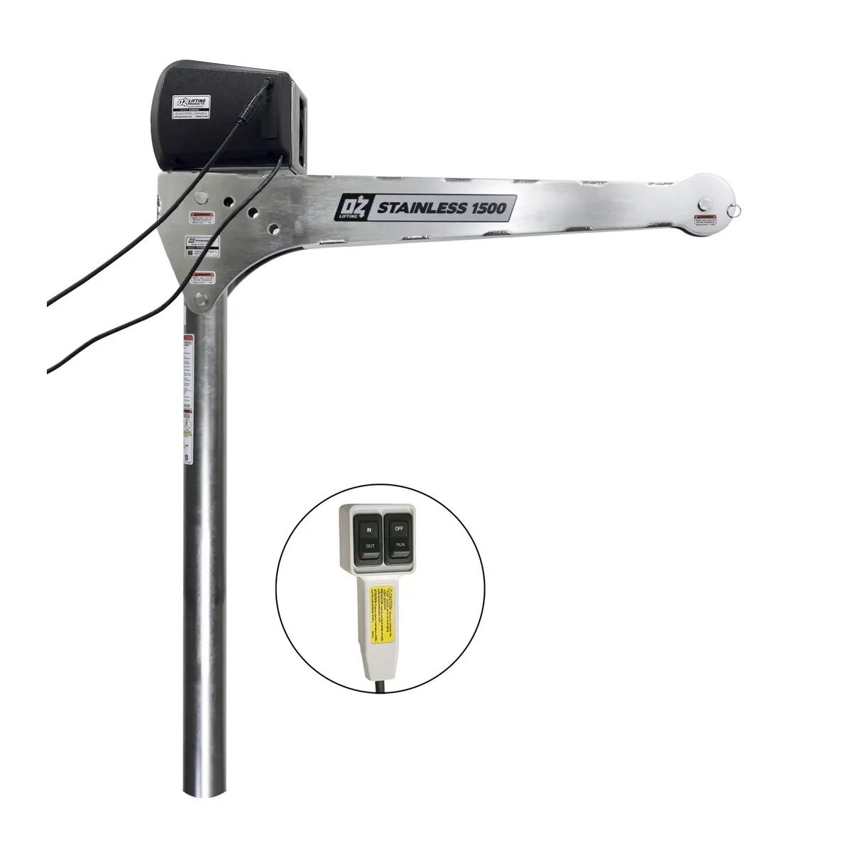 OZ Lifting Products OZSS1500DAV Stainless Steel Crane, 1,500 lb. Capacity, Silver - photo 3