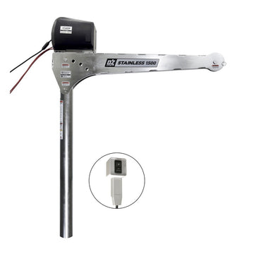 OZ Lifting Products OZSS1500DAV Stainless Steel Crane, 1,500 lb. Capacity, Silver - 12V DC Electric