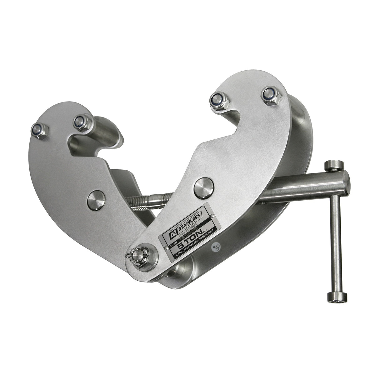 OZ Lifting Products Stainless Steel Clamp, Silver - 5 Ton