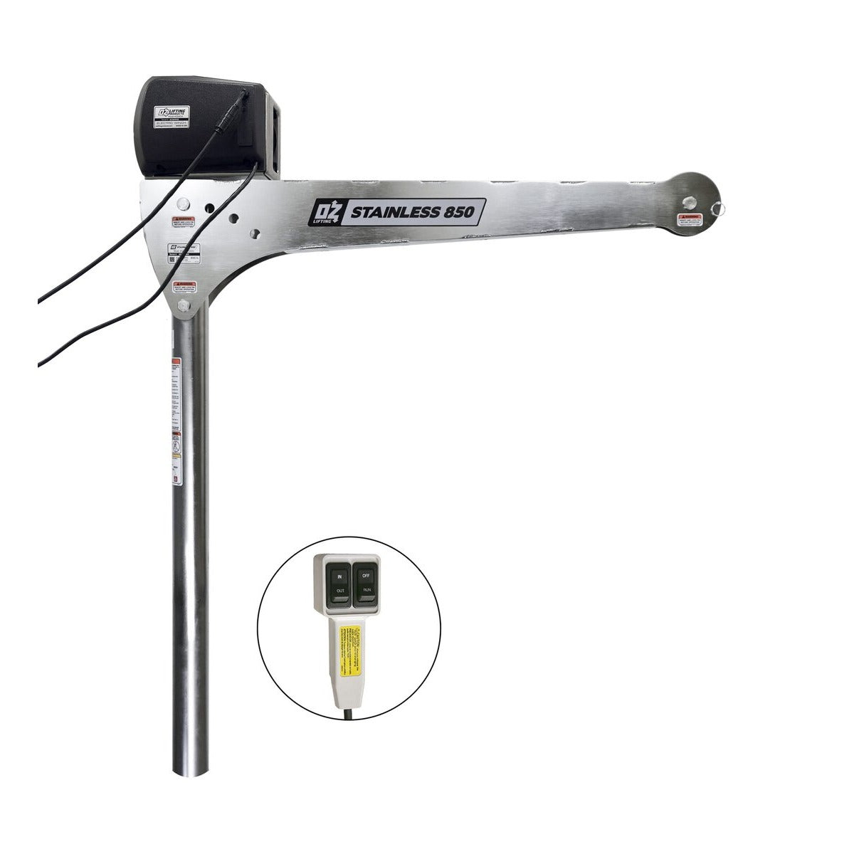 OZ Lifting Products OZSS850DAV-ACW Stainless Steel Crane, 850 lb. Capacity, 110V - Default Title
