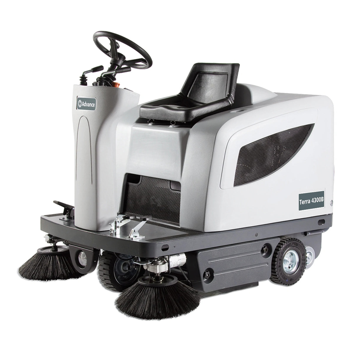 Advance by Nilfisk Ride-On Sweeper, 18.5 gal., Gray - 310 Wet