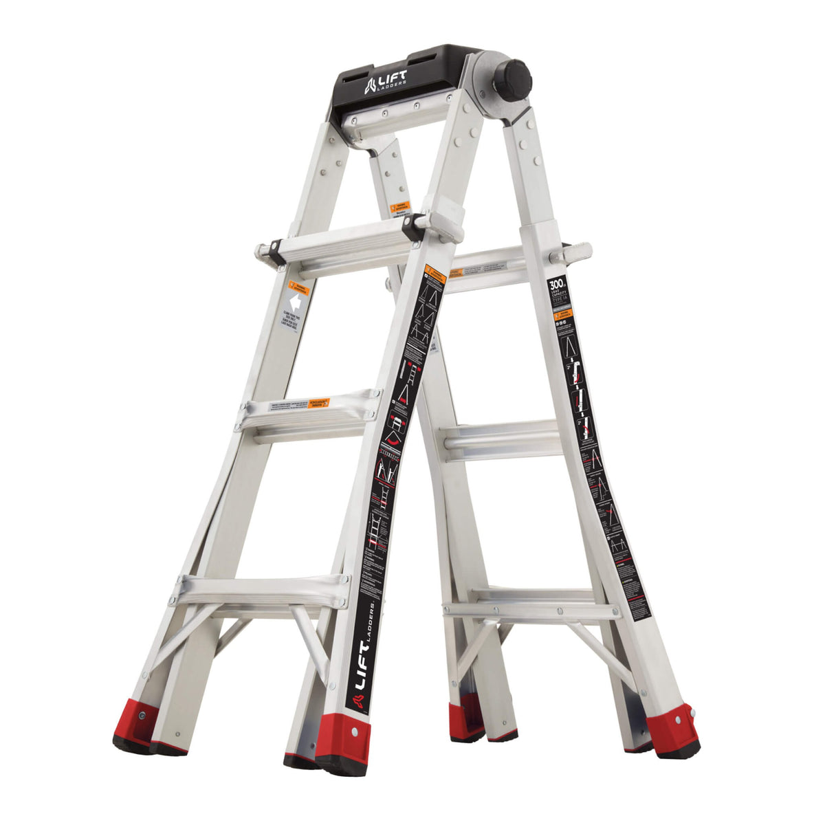 Lift Ladders LLPXT-15-COM Aluminum Step Ladder, 22 7/16" Wide, Silver - Default Title