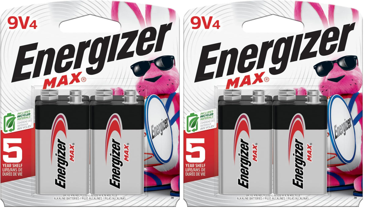 MAX 9V Batteries by Energizer – 9V (Pack of 2), Other, Multicolor, Model 522BP4