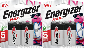 MAX 9V Batteries by Energizer – 9V (Pack of 2), Other, Multicolor, Model 522BP4
