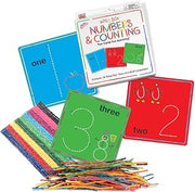 Numbers and Counting Cards, Preschool & Kindergarten Tactile Learning, STEM Toy, Numbers 1-20 Plus 7 Bonus Cards, 36 Wikki Stix, for 3 & Up.