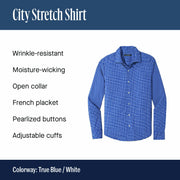Men's City Stretch Button-Down Shirt by Port Authority – 4X-Large, True Blue/ White, Model W680