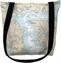 Betsy Drake TY11548PRM 16 x 16 in. Pungo River North Carolina Nautical Map Tote Bag - Medium