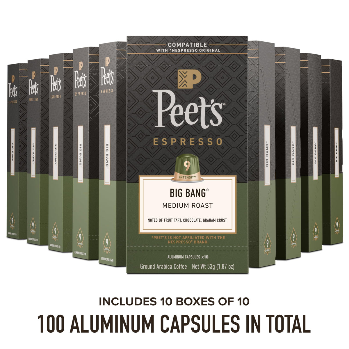 Espresso Capsules by Peet's Coffee – 10 Count (Pack of 10), Pack of 10