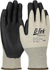 G-Tek Suprene Seamless Knit Suprene Blended Glove with NeoFoam Coated Palm & Fingers Touchscreen Compatible 15-440 Tan 2XL (Pack of 12)