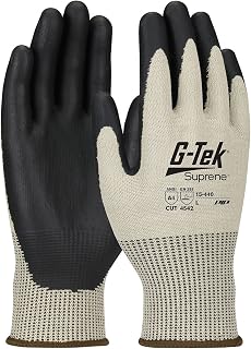 G-Tek Suprene Seamless Knit Suprene Blended Glove with NeoFoam Coated Palm & Fingers Touchscreen Compatible 15-440 Tan S (Pack of 12)