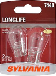 SYLVANIA 7440 Long Life Miniature - Bulb, Ideal for Daytime Running Lights (DRL) and Back-Up/Reverse Lights (Contains 2 Bulbs)