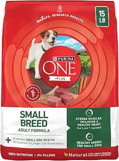 Purina ONE Plus Small Breed High Protein Dry Dog Food, Lamb, 15 lb Bag