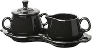 Fiesta Covered Creamer and Sugar Set with Tray, Black