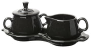 Fiesta Covered Creamer and Sugar Set with Tray by Homer Laughlin – Ceramic, Black, Model 101-821