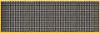 Global Industrial 3'W x 10'L Rubber Drainage Mat, 7/8" Thick, Black/Yellow Border