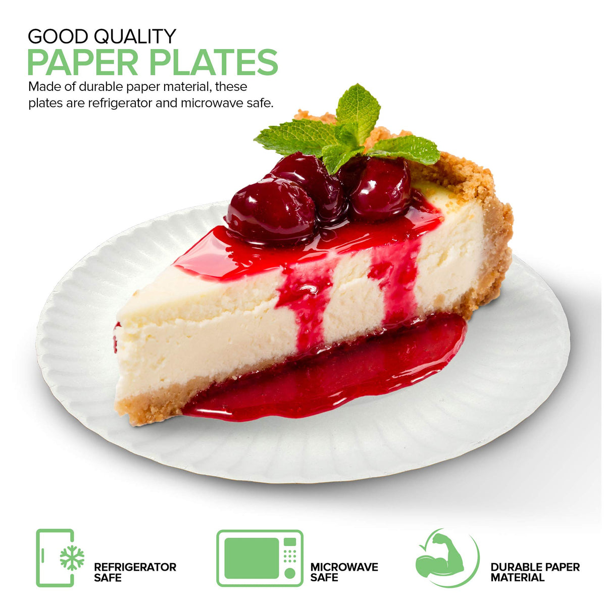 6-Inch Paper Plates Uncoated by Stock Your Home – 500 Count, Paper, White, Pack of 500, Model 1320