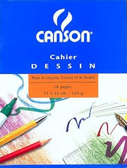 Canson Set of 10 Drawing Notebooks with 16 Plain Pages 125 g 17 x 22 Card cover