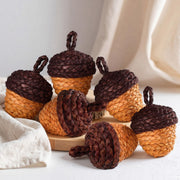 Fuutreo Fall Acorn Decorations, Woven Corn Husk, Set of 6