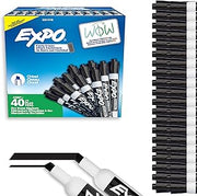 EXPO Dry Erase Markers, Low Odor Ink, Black, Chisel Tip, 40 Count - Whiteboard, Calendar, Organization, Essential Supplies for Office, School, Classroom, Teachers