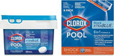 CLOROX Pool&Spa XtraBlue 3” Swimming Pool Chlorinating Tablets and XTRABLUE 2 Shock Bundle (1x5 LB Tablets + 1x6 Pack Shock)