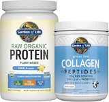 Garden of Life Power Bundle – Collagen Peptides Powder for Hair, Skin, Nails & Joints, Unflavored, 28 Servings + Vegan Vanilla Protein Powder with BCAAs, Probiotics & Enzymes, 20 Servings
