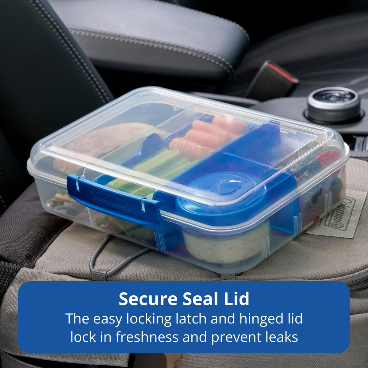 Pack & Go 1.48 L Bento Create by Rubbermaid – 1.48L (2-Pack), 1.48 liters, Plastic, Dark Blue, Pack of 2