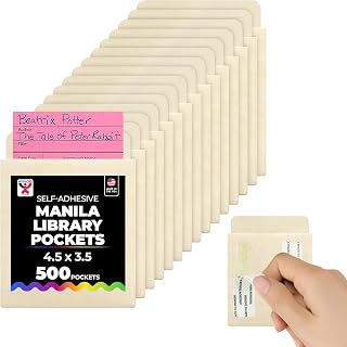 Hygloss Products Manila Library Pockets – Self-Adhesive Pocket Envelopes Made in the USA – 4.5 x 3.5 Inches, 500 Pack
