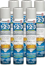 Zinsser 343748-6PK Bulls Eye 1-2-3 Turbo Primer Spray, 26 oz, Gray, 6 Pack