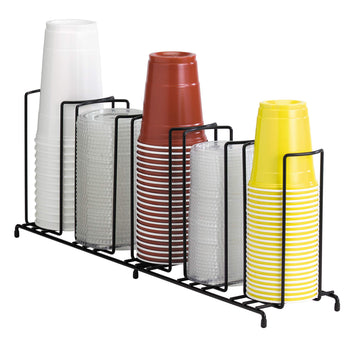 Cup and Lid Organizer by DISPENSE-RITE – 5 sections, Metal, Black, Model WR-5