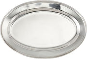Winco 12" x 8 5/8" Oval Stainless Steel Platter
