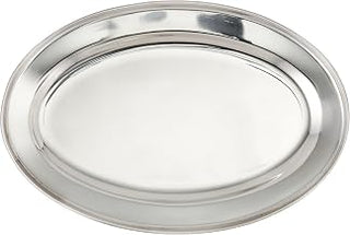 Winco 12" x 8 5/8" Oval Stainless Steel Platter