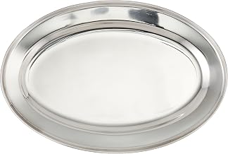 Winco 12" x 8 5/8" Oval Stainless Steel Platter