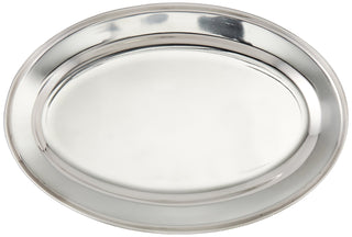 12" x 8 5/8" Oval Stainless Steel Platter by Winco – 12-Inch, Stainless Steel, Model OPL-12