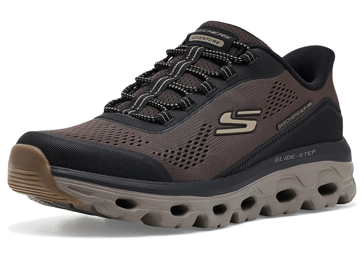 Men's Glide-Step Sole Hands Free Slip-in by Skechers – Mesh, Brown/Black, Model 237812W