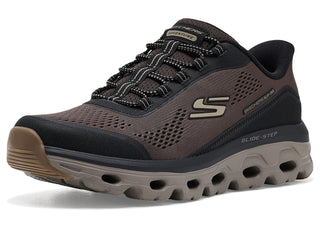 Men's Glide-Step Sole Hands Free Slip-in by Skechers – Mesh, Brown/Black, Model 237812W
