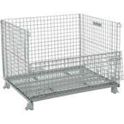 Wire Mesh Folding Open-Top Container by Global Industrial – 30.4 cubic_feet, Wire Mesh 2"x2", Gray Powder Coat Finish, Model 493395