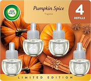 Air Wick Plug-In Scented Oil Refills, 4 Count, Pumpkin Spice, Air Freshener, Essential Oils, Eco Friendly