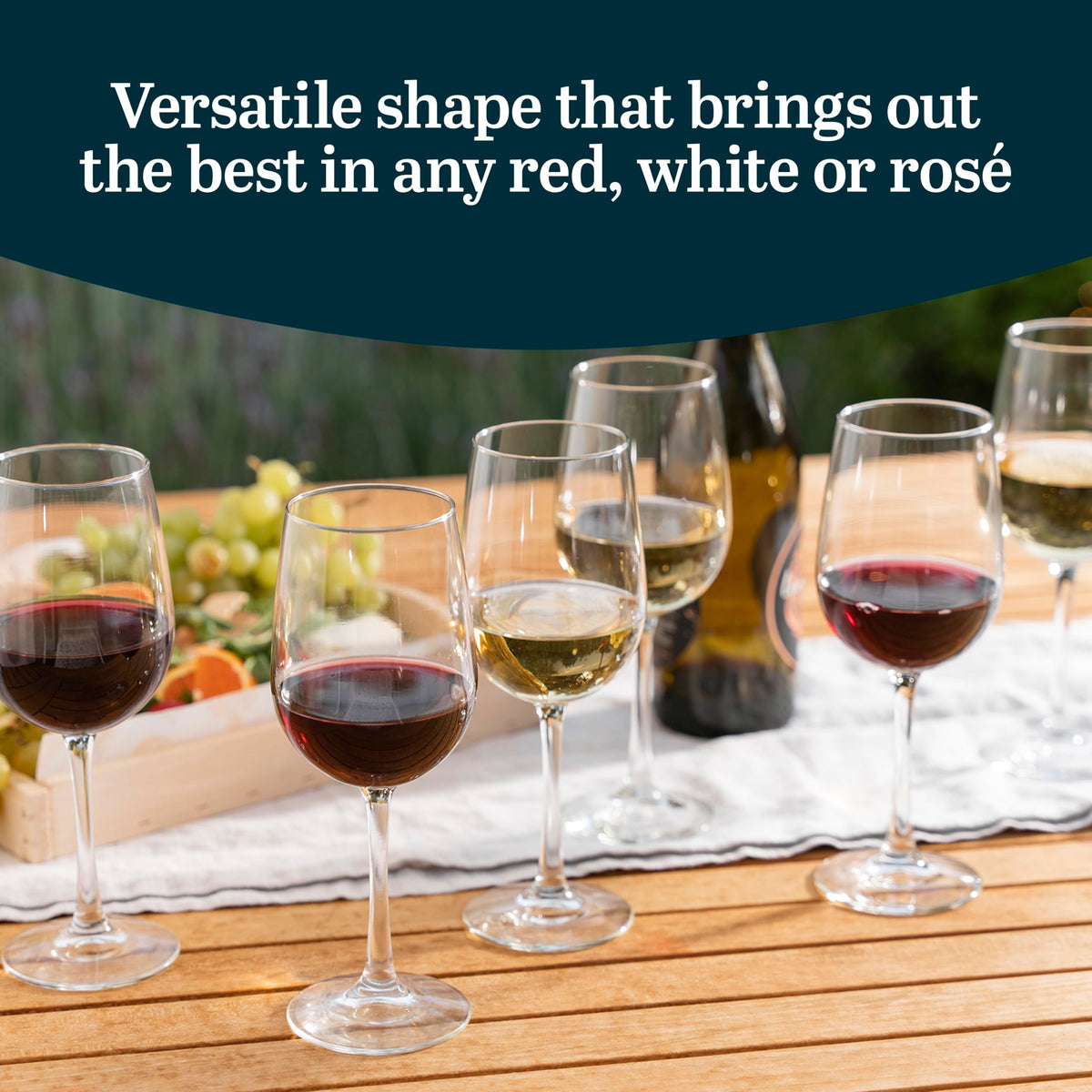 Vina Tall Wine Glasses Set by Libbey – 16 Ounces, 16.0 fluid_ounces, Glass, Tall Classic Wine-12, Model 7510