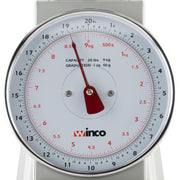 Winco 20 Pound / 8" / White, Steel Scales