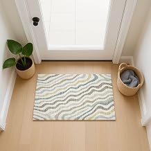 Addison Rugs Chantille ACN2570 Ivory 1'8" x 2'6" Indoor/Outdoor, Machine Washable, Easy Clean, Non Shedding, Bedroom, Living Room, Dining Room, Kitchen, Patio Rug