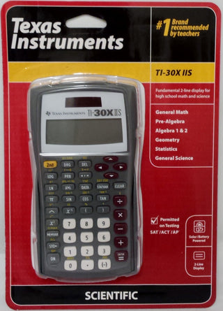 TI-30X IIS 2-Line Scientific Calculator by Texas Instruments – flannel, Grey, Model 30XIIS/TBL/1L1/AG