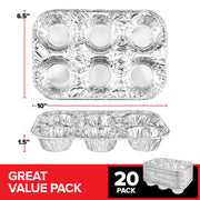 Stock Your Home 20 / Standard Size / Silver Muffin & Cupcake Pans