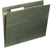 SMEAD Hanging File Folder with Tab, 1/3-Cut Adjustable Tab, Letter Size, Value Filing, Standard Green, 25 per Box