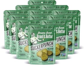SuckerPunch Pickles in a Pouch, Sweet Bread & Butter, 3.4oz Low Calorie