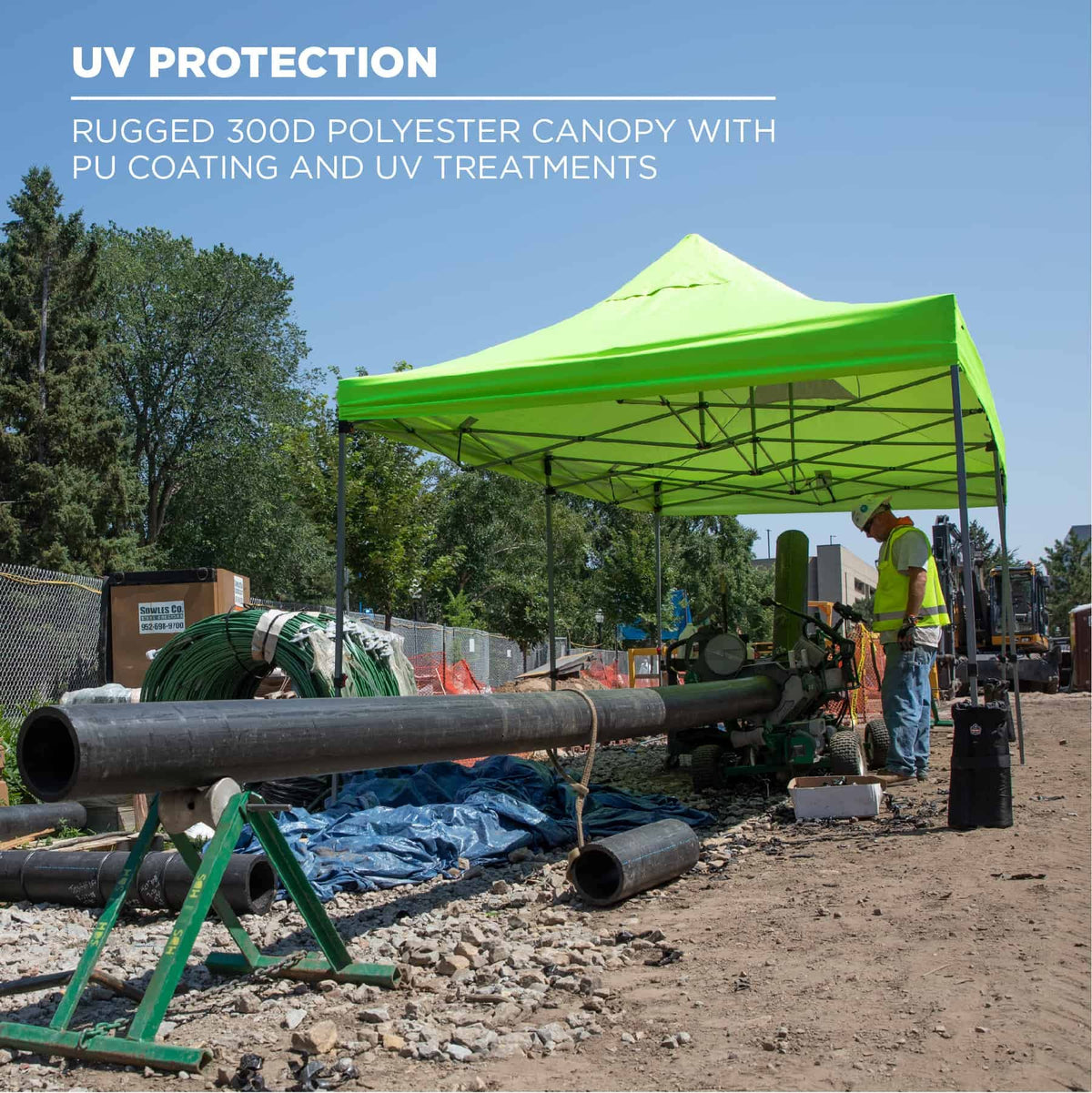 Pop Up Canopy Tent by Ergodyne – Single, Polyester, Lime, Model 12915